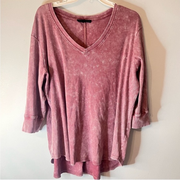 Anthropologie Tops - Anthropologie Jane & Delancey Mauve Ribbed
Burnout Sweatshirt Top Pullover Sz 2X